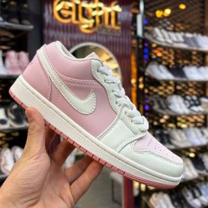 نایک ایر جردن 1 بدون ساق سفید صورتی‌ Nike Air Jordan 1 Low Pink White