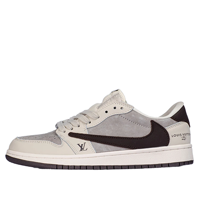 نایک جردن 1 لو تراویس اسکات لویی ویتون قهوه ای Nike Jordan 1 Travis Scott X LOUIS VUITTON