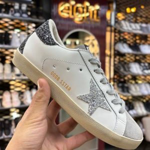 گلدن گوس سوپر استار نقره ای اکلیلی Golden Goose SuperStar silver glitter